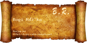 Bogi Réka névjegykártya